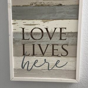 Rustic Multicolor 'Love Lives Here' Wall Art